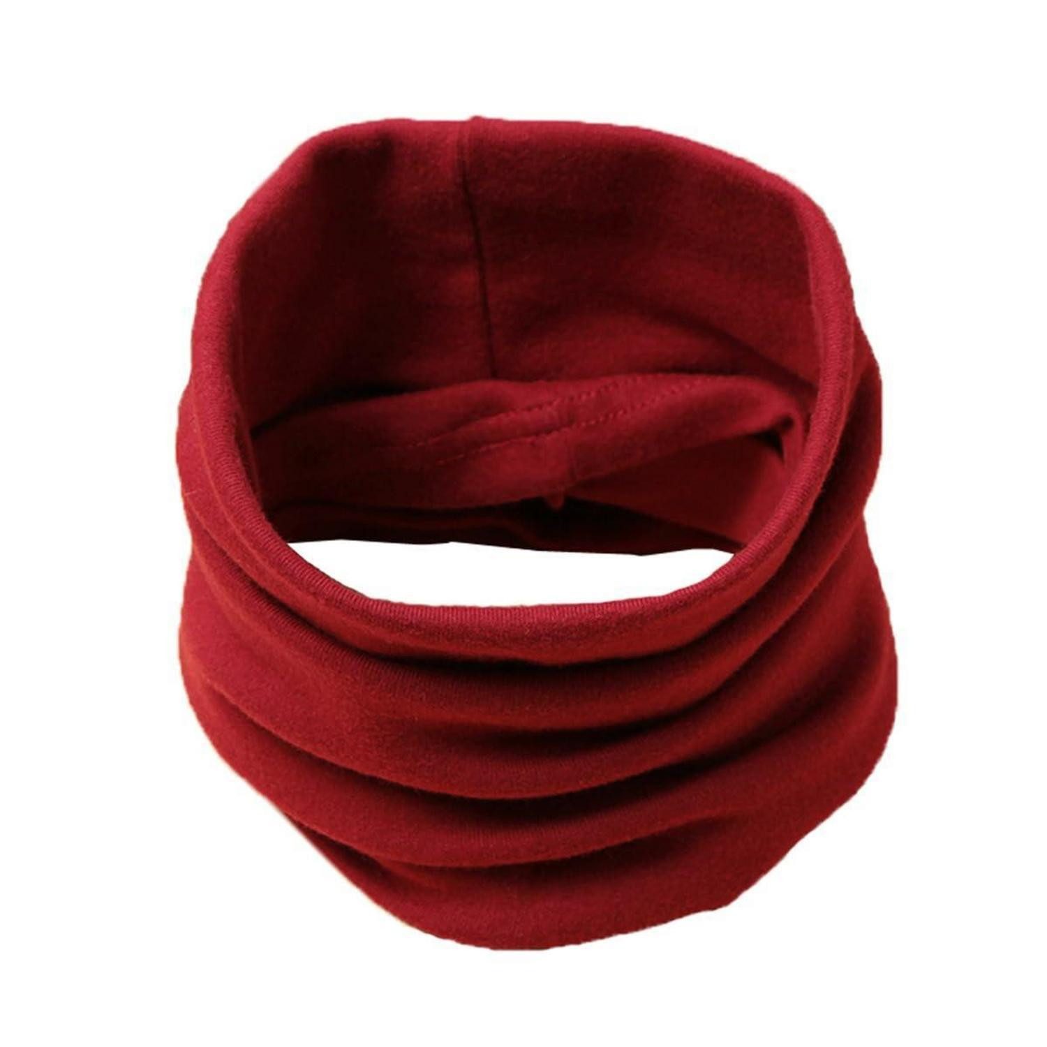 LuxusKollektion Multifunktionstuch Kinder Schal Loop Baumwolle Weinrot, (1-St)
