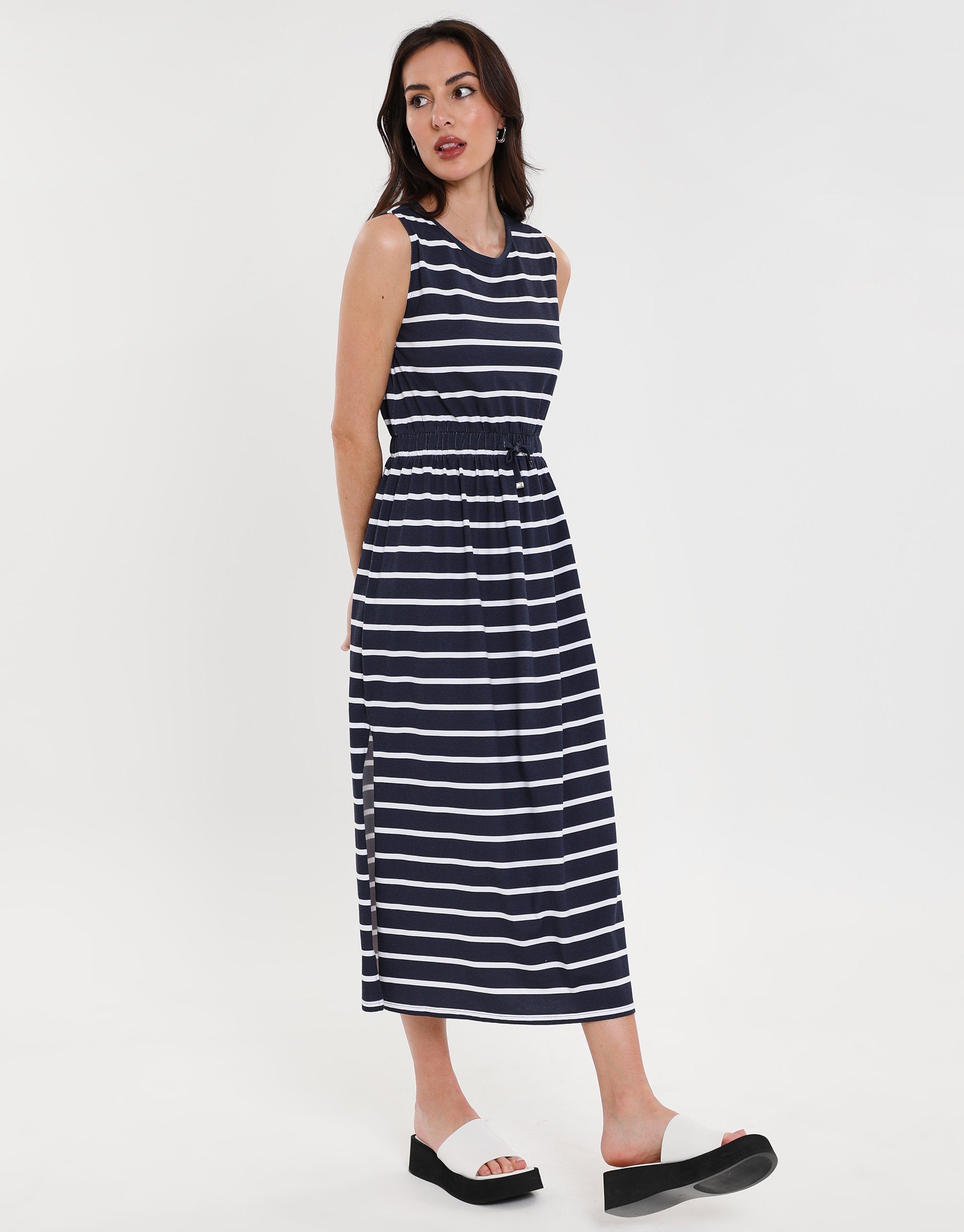 - THB Hopper gestreift Threadbare Sommerkleid Dress Stripe Midi