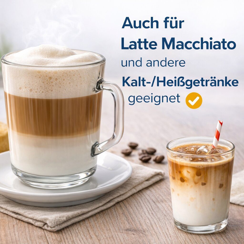 BigDean Latte-Macchiato-Tasse mit Henkel 230 ml klare Latte Gläser & Cappuccino Gläser Kaffeegläser, 6-tlg., Glas, Spülmaschinengeeignet, Mikrowellengeeignet, Stabiler Stand