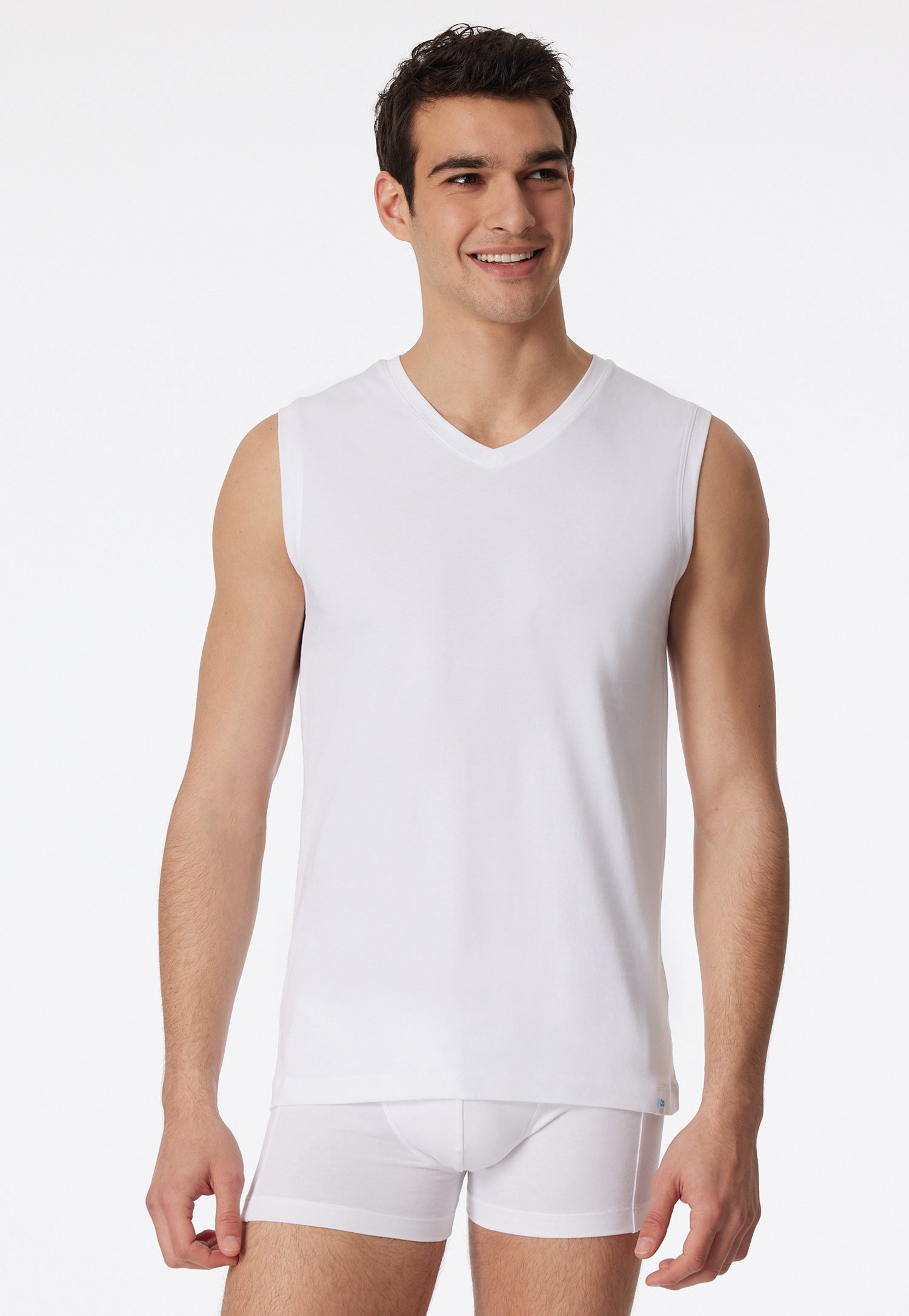 Schiesser Tanktop Long Life Cotton mit V-Ausschnitt, Cotton-Mix