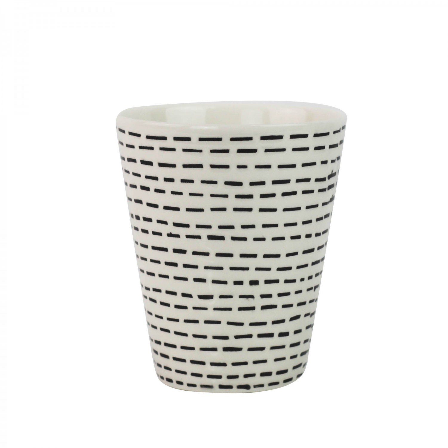 mitienda Tasse Becher aus Keramik weiß, Kaffeetasse modern Lineas