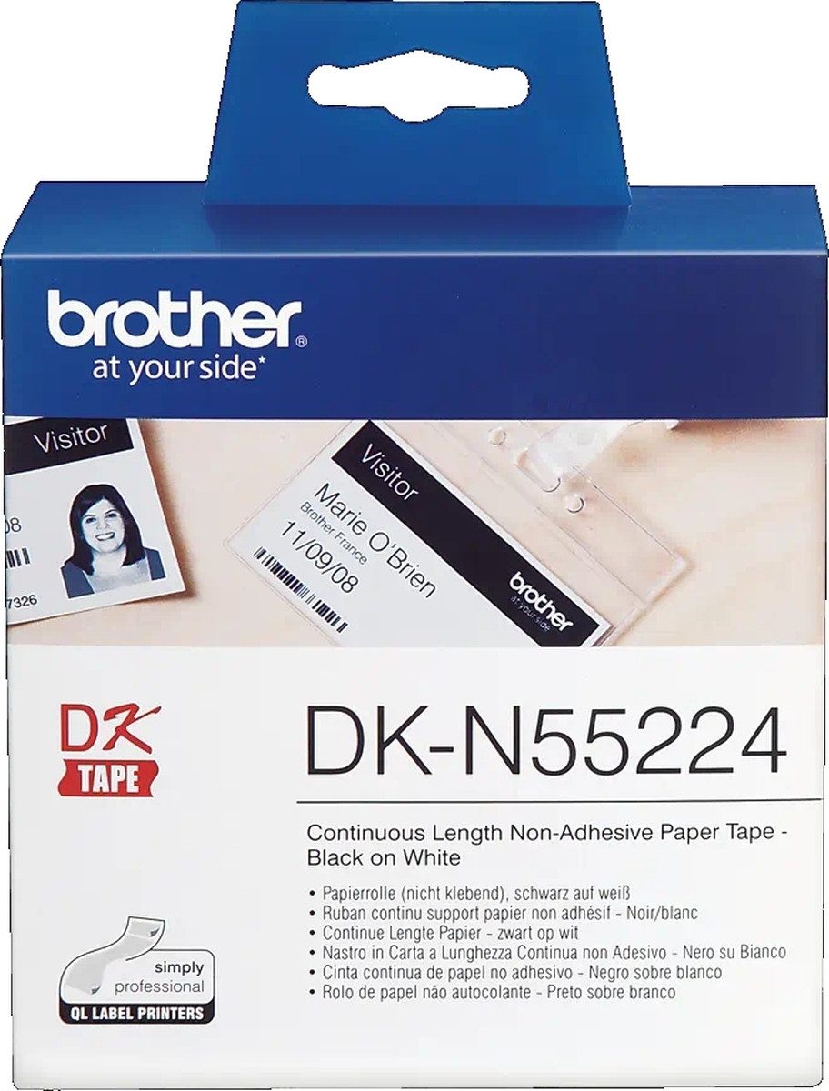 Brother Etiketten Endlospapierrolle 54mm x 30,48m Papier weiß