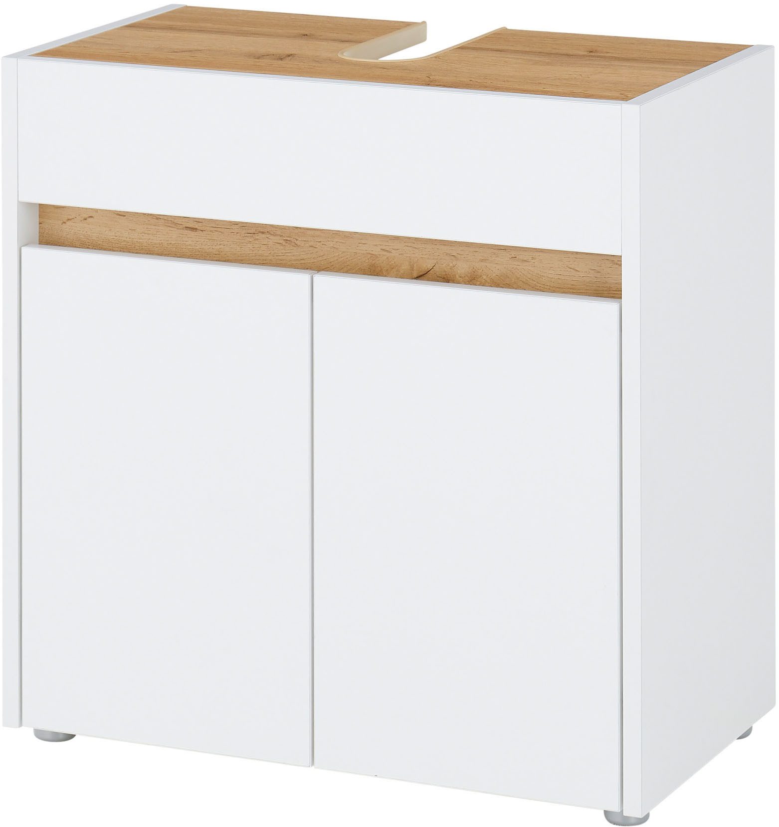 Home affaire Waschbeckenunterschrank CITY/GIRON, Waschtisch mit Griffmulde, Badschrank in zeitlosem Design in den Farben Weiß und Anthrazit verfügbar, viel Stauraum