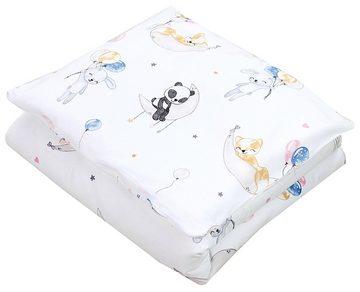 Bettdecke + Kopfkissen, Baby Bettwäsche Bettdecke Kopfkissen mit Bezüge Wiegenset 4-teilig, TupTam