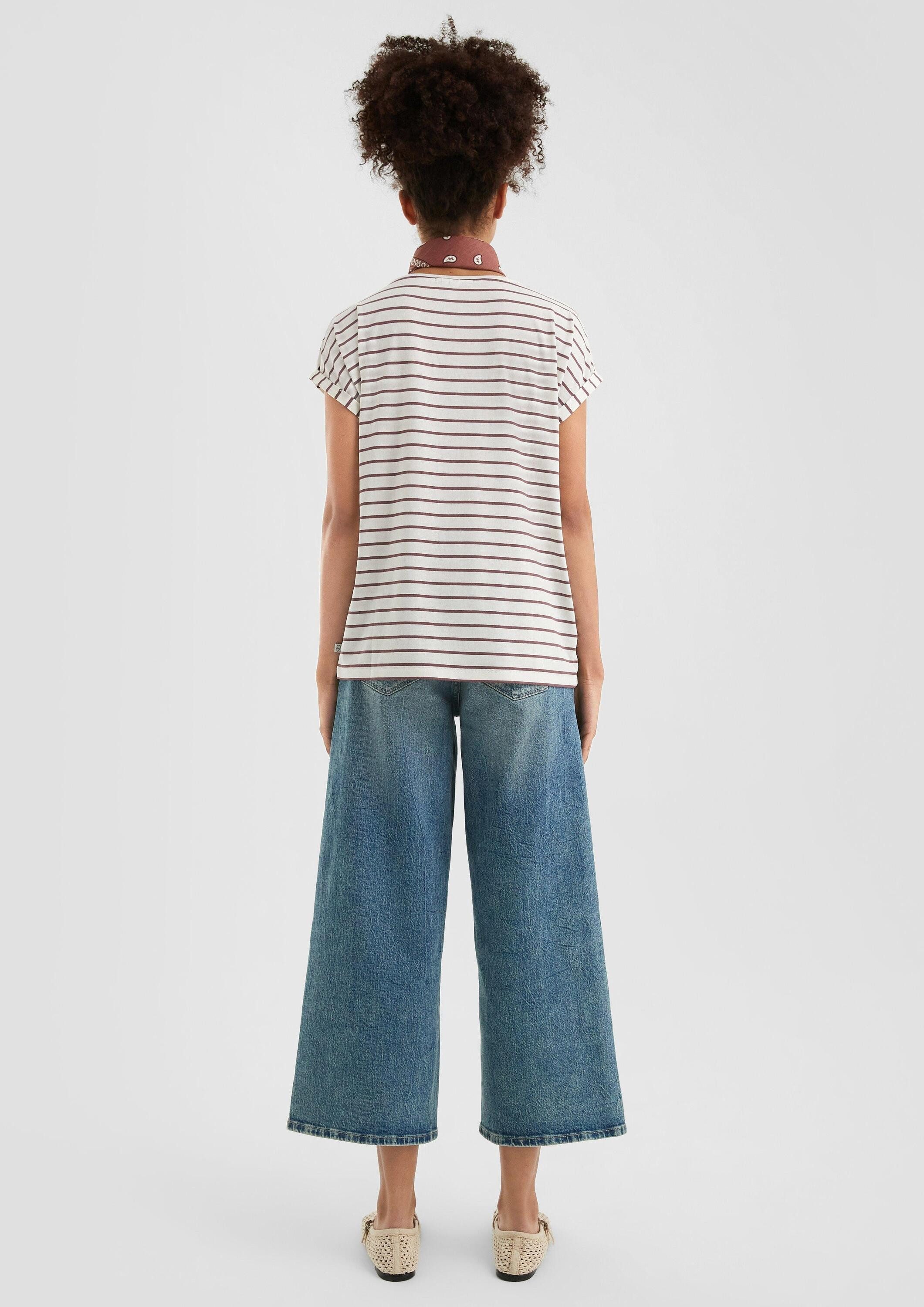 QS Kurzarmshirt T-Shirt Locker geschnittenes T-Shirt aus Modalmix günstig online kaufen