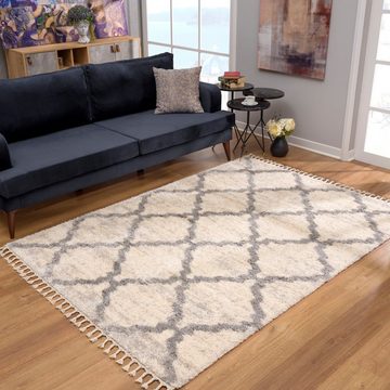 Hochflor-Teppich Versay 1550, Sanat, rechteckig, Höhe: 45 mm, Wohnzimmer, Langflor, Shaggy Teppich