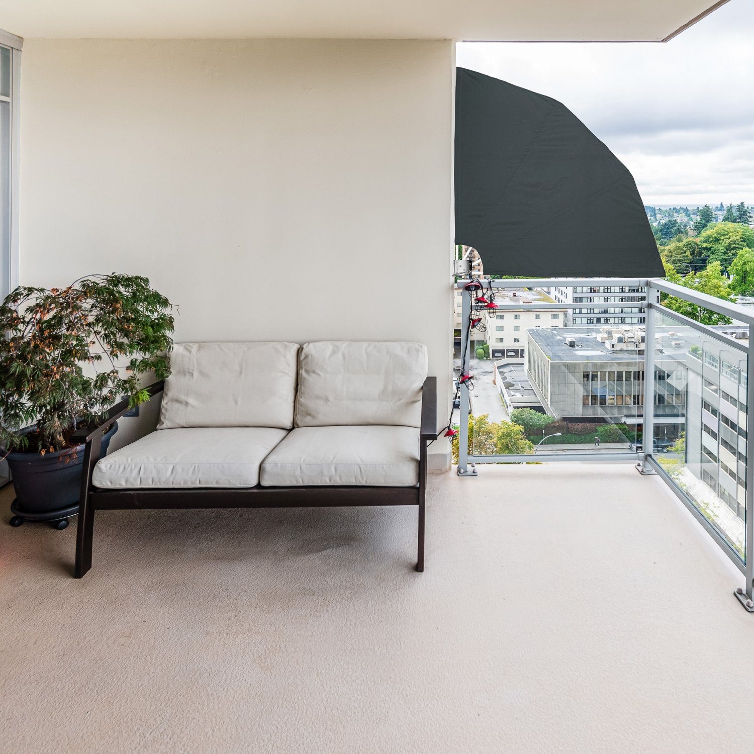 STILISTA Sonnensegel Balkonfächer Balkonsichtschutz (1-tlg), Wandhalterung, inkl. mit Schutzhülle, klappbar Farb- Beige Sonnenschutz, Setwahl und
