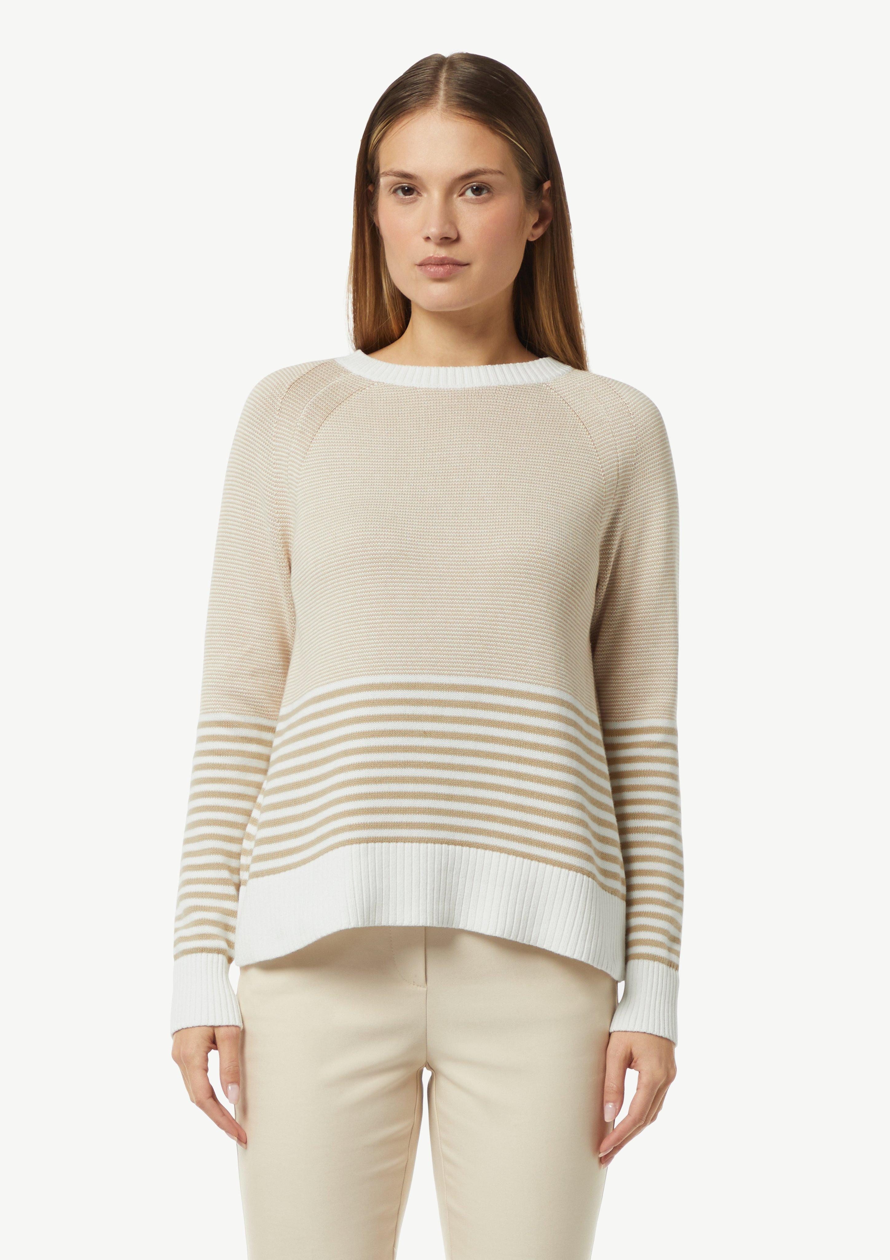 Langarmshirt Baumwollpullover mit Streifen