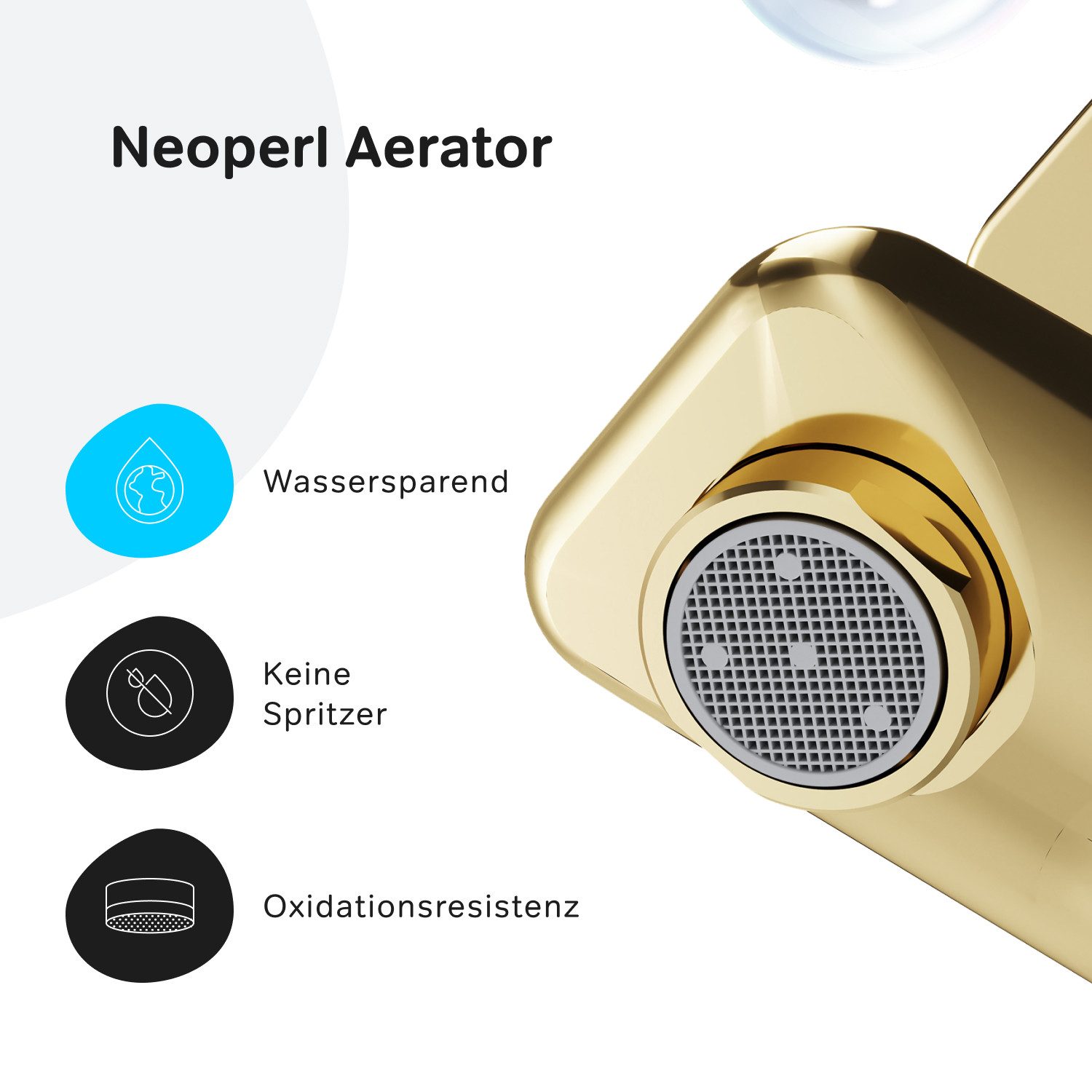 AM.PM Badarmatur Bad Armatur Wannenarmatur X-JOY Mischbatterie Wasserhahn Badewanne (Badezimmerarmatur Badewannenarmatur mit Duschschlauchanschluss, Farbe: Gold, Einhebelmischer mit Auslauf) inkl. 2 x Abdeckrosetten
