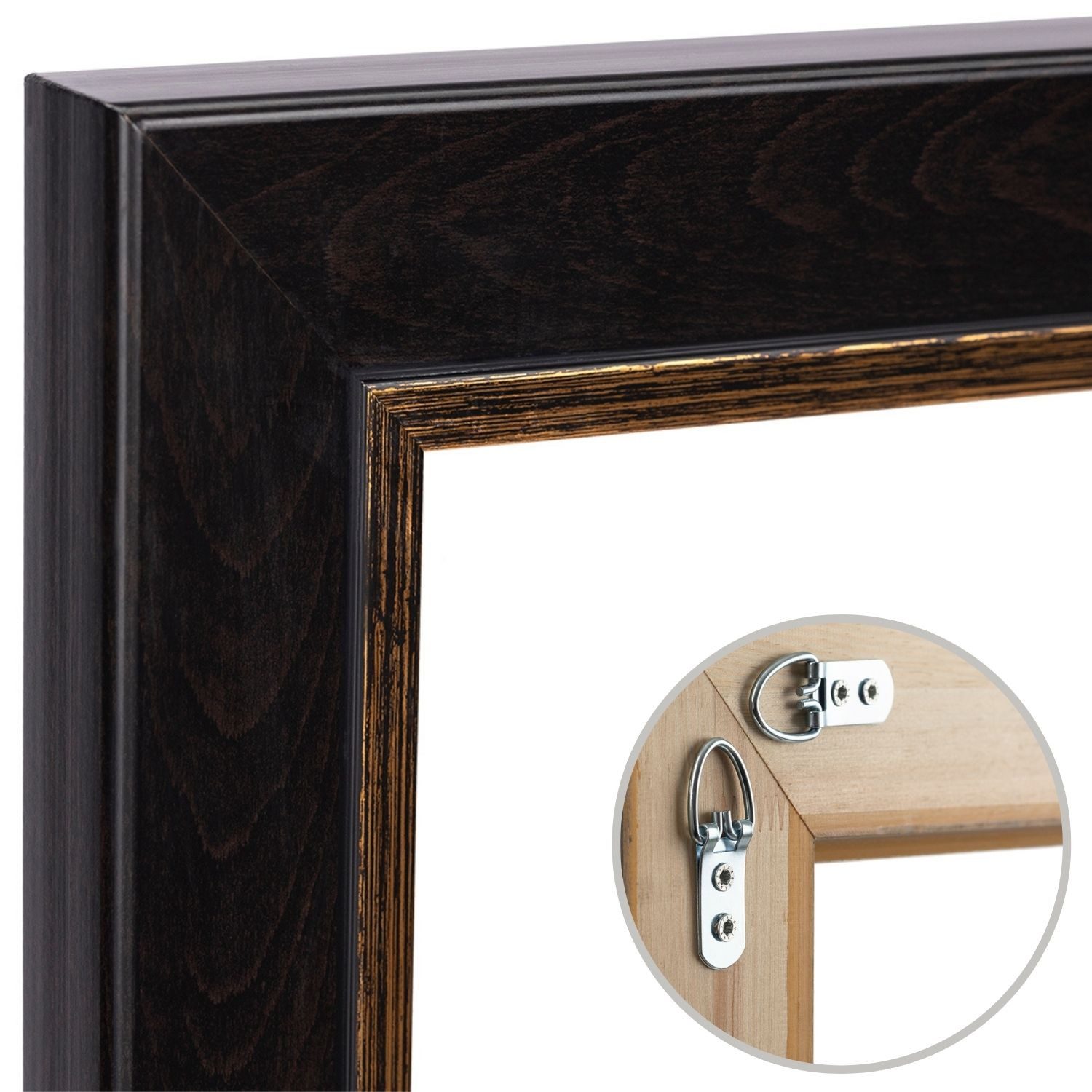 Clamaro Bilderrahmen Dunkelbraun Antik SOFIA Massivholz, Shabby – Bild 3 von 5