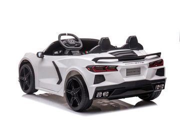 Elektro-Kinderauto Kinder Elektroauto Corvette 12v, 2-Sitzer,Zwei Motoren+LED+Audio weiss