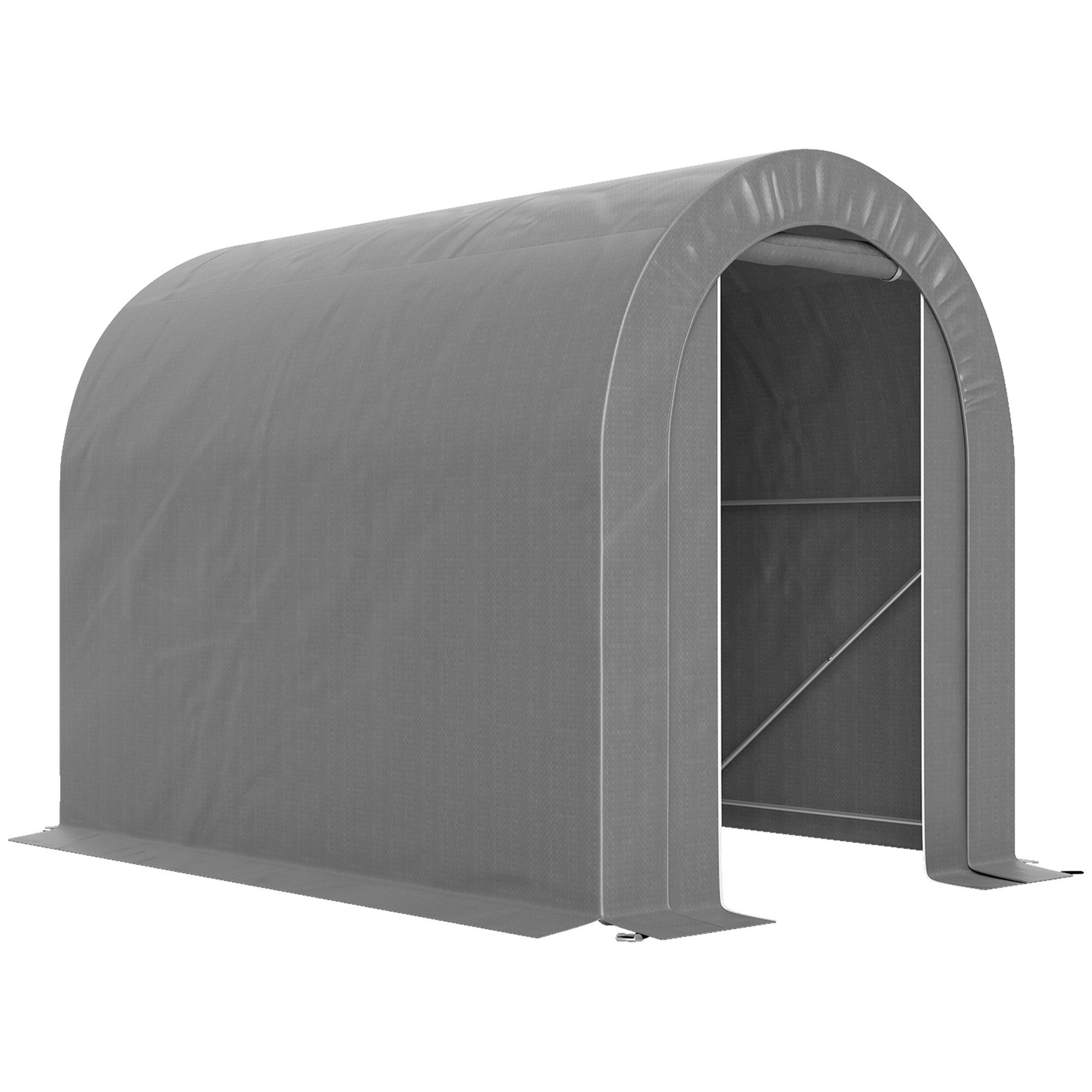 MC Star Gerätehaus Gartenschuppen Outdoor-Lagerzelt Fahrradgarage Fahrradunterstand, (PE-Plane verzinkter Metallrahmen grau)