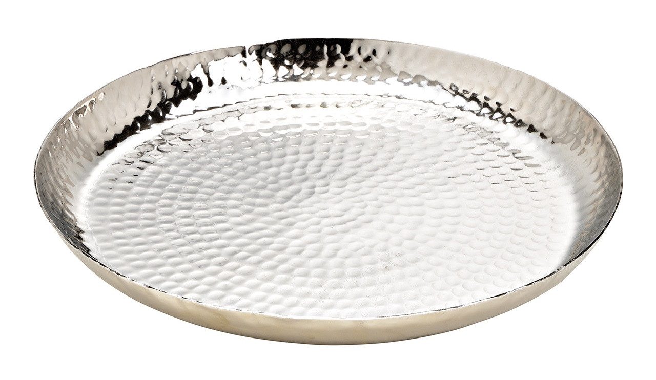 Meinposten Dekoteller Teller silber Metallteller Deko Schale Hammerschlag K günstig online kaufen