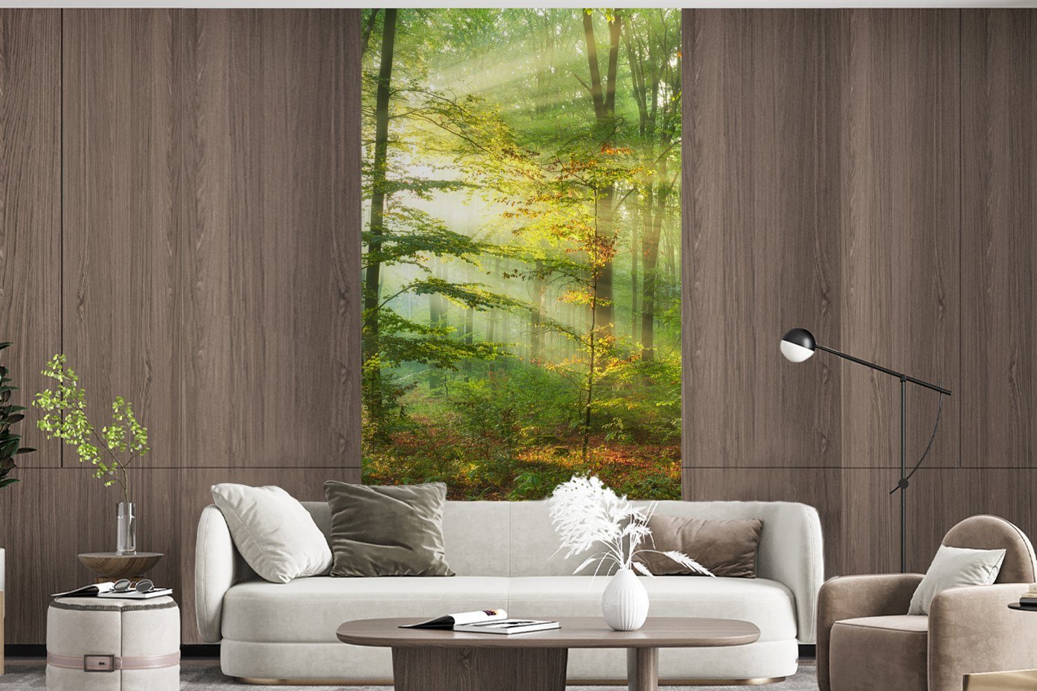 Vliestapete (2 Herbst, Matt, Bäume St), Fototapete - - für Sonne - - bedruckt, Wohnzimmer Fototapete Küche, Natur Schlafzimmer Wald MuchoWow
