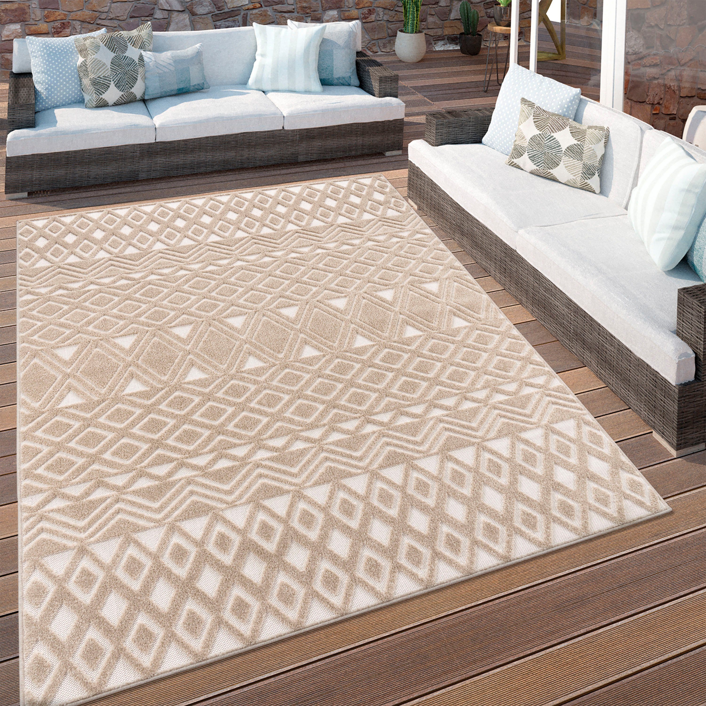 Paco Home Läufer Stilo 867, rechteckig, Höhe: 10 mm, Hoch-Tief Effekt, Raut günstig online kaufen