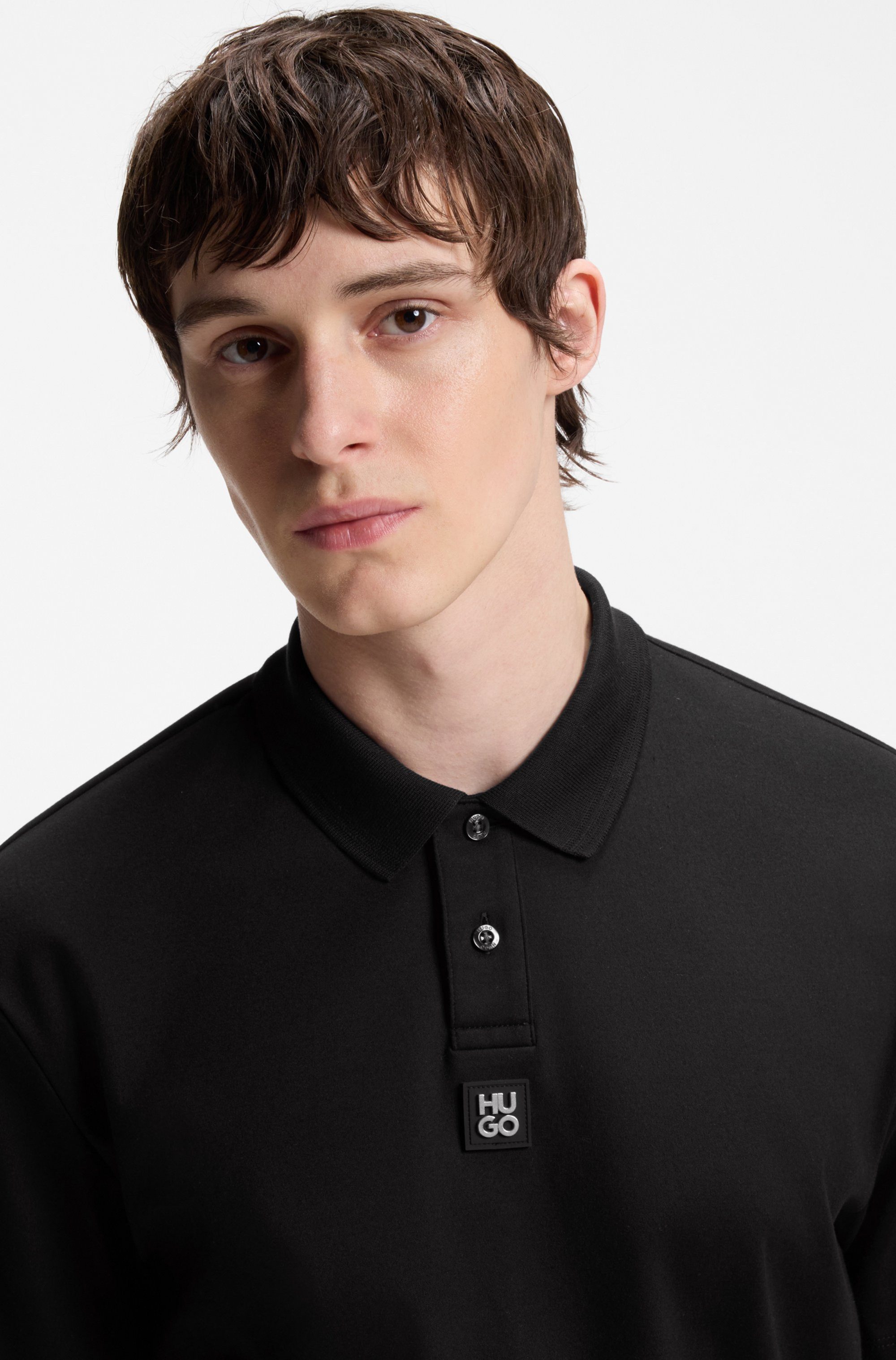 HUGO Poloshirt Deabono_D Polokragen, reine Baumwolle, Regular Fit