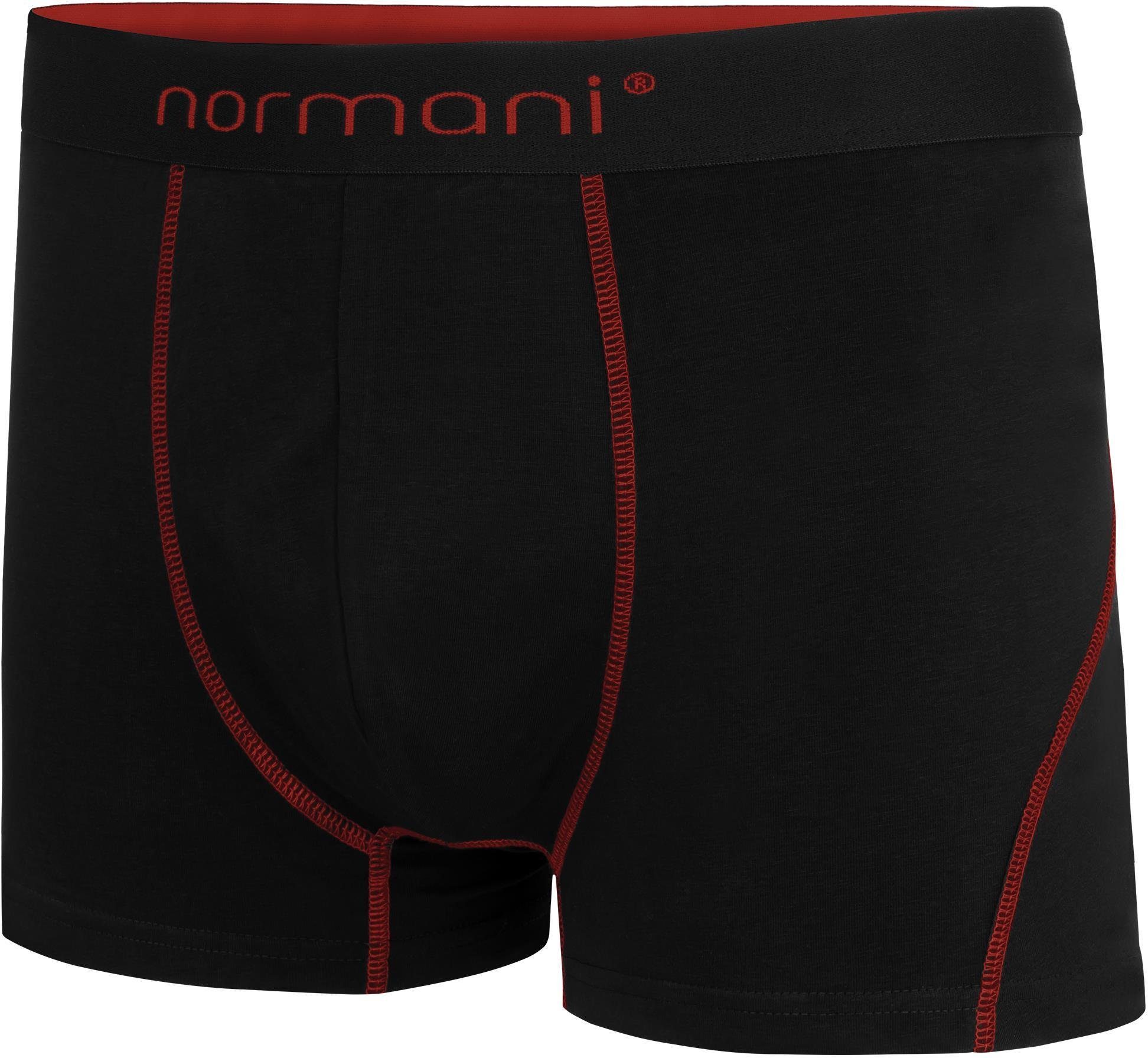 Baumwolle Baumwoll-Boxershorts Rot Herren Unterhose aus atmungsaktiver 12 für x Boxershorts normani Männer