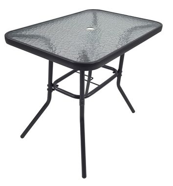 VCM Gartentisch Glas Gartentisch Esstisch Balkontisch 80x55