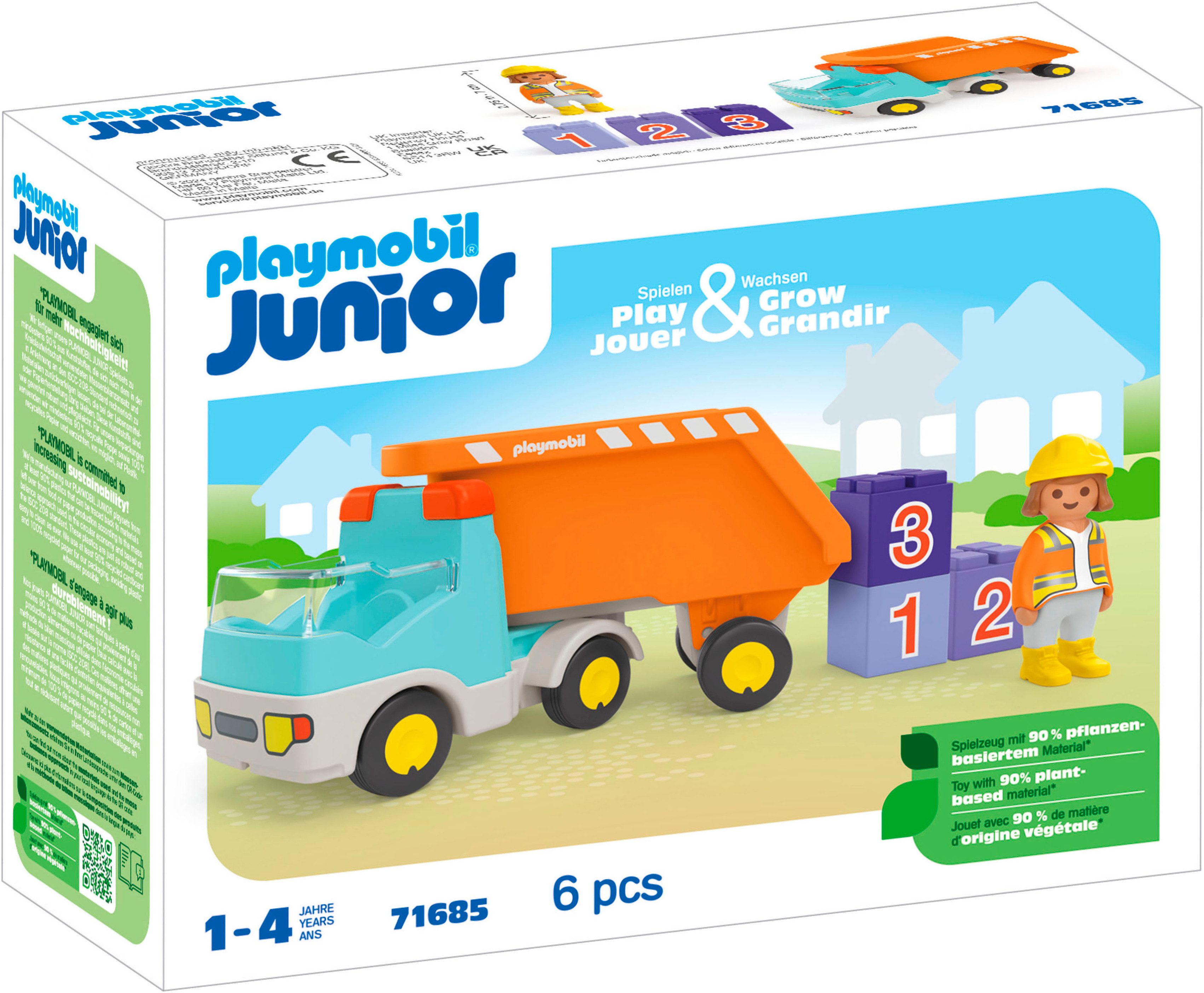 Playmobil® Kipplaster (71685), JUNIOR Konstruktions-Spielset, (6 St), Made günstig online kaufen