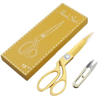 Handi Stitch Papierscheren Goldene Stoffschere mit Fadenschneider - Präzises Schneiden, (1-tlg), Golden Fabric Scissors with Thread Cutter