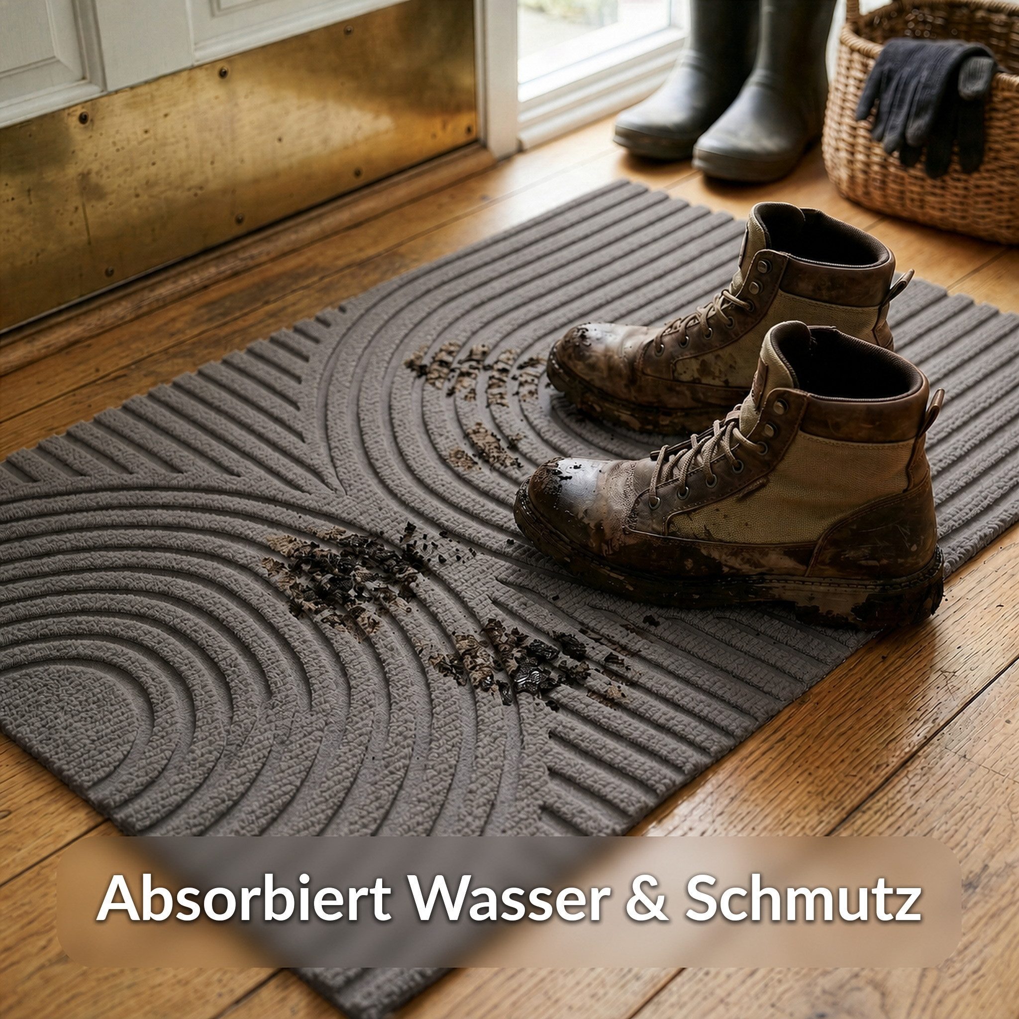 Floordirekt Fußmatte Schmutzfangmatte Circa waschbar für Innen & Außen rutschfeste Türmatte, pflegeleicht und bei 30 °C maschinenwaschbar – Bild 5 von 5