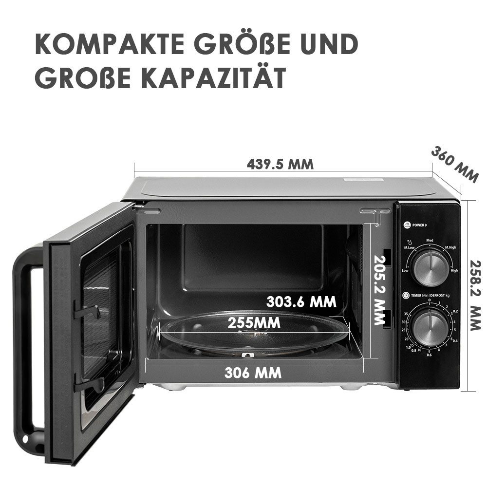 Smad Mikrowelle, Mikrowelle, 20 l, und leicht zu bedienen,mit Drehteller,mit Auftaufunktion