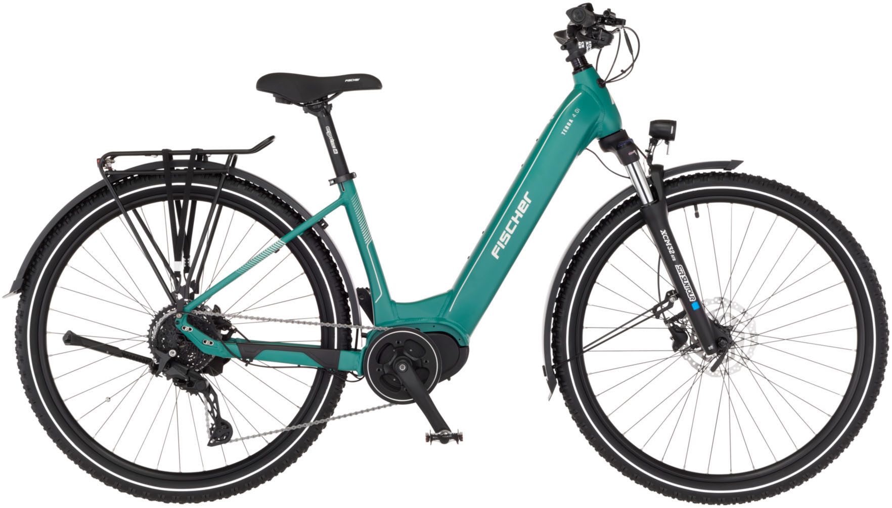 FISCHER Fahrrad E-Bike Trekkingrad TERRA 4.0i 630 43, 10 Gang Shimano CUES Schaltwerk, Mittelmotor, 630 Wh, (mit Akku-Ladegerät, mit Werkzeug)