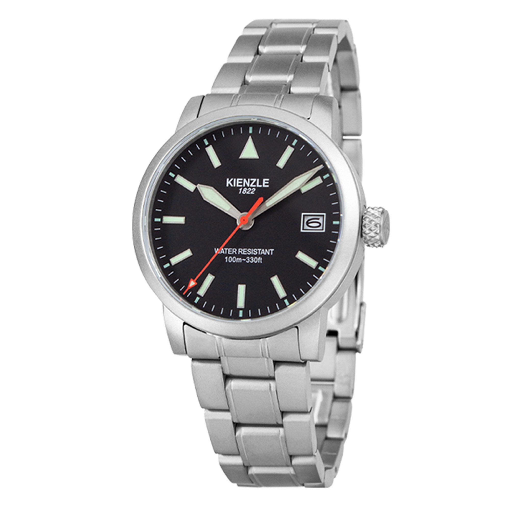 Kienzle Quarzuhr FLIEGER Quarz Armbanduhr Edelstahl KG416G