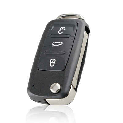 Hikity Schlüsselgehäuse Ersatz Funk 3 Tasten Gehäuse für VW Golf Polo Skoda Batterie, Autoschlüssel Gehäuse Auto Modern, Für VW Skoda Seat T5 Caddy Tiguan