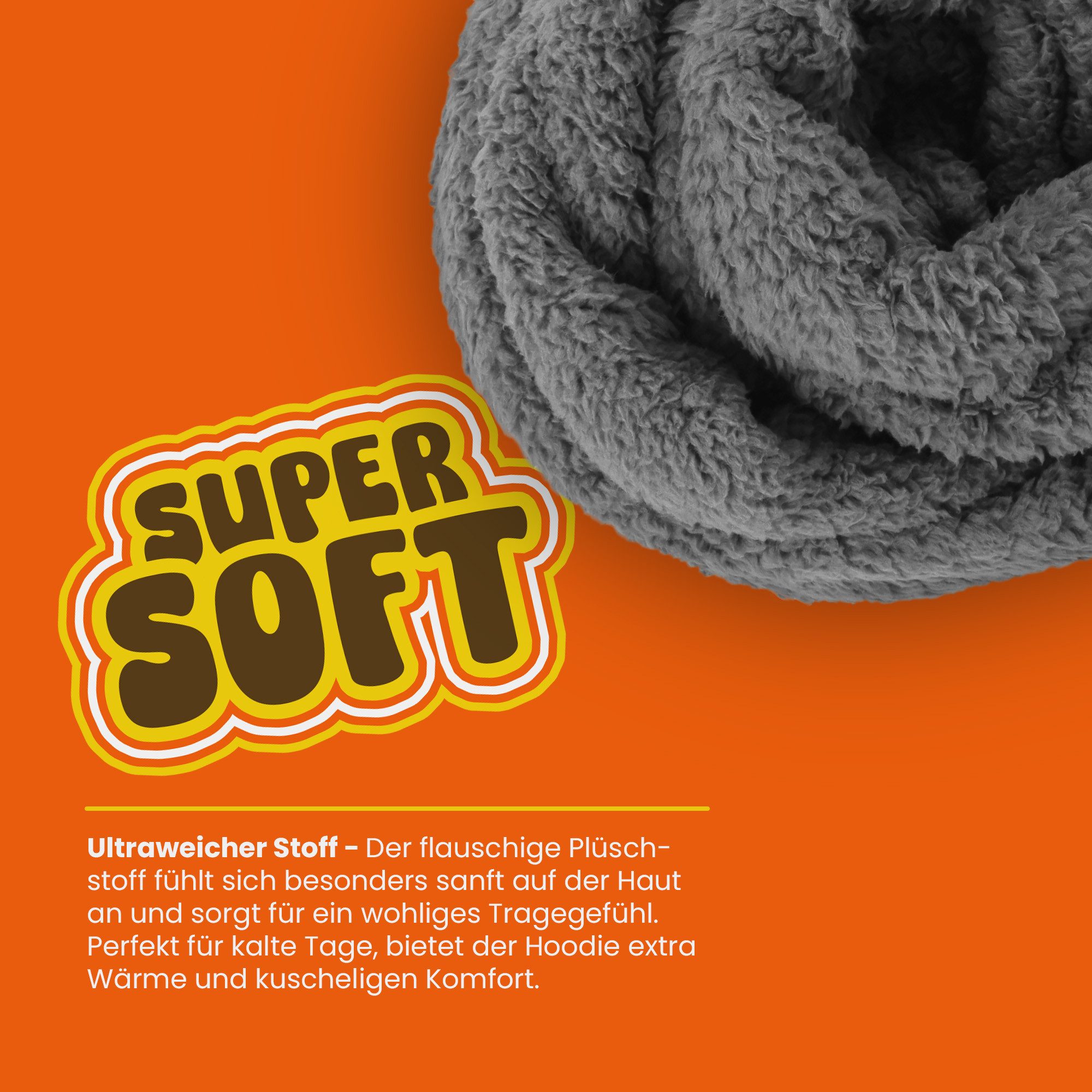 hemmy Fashion Hoodie Kuschelhoodie Oversize Sherpa Fleece Kuscheldecke mit Ärmel / Kapuze, One Size