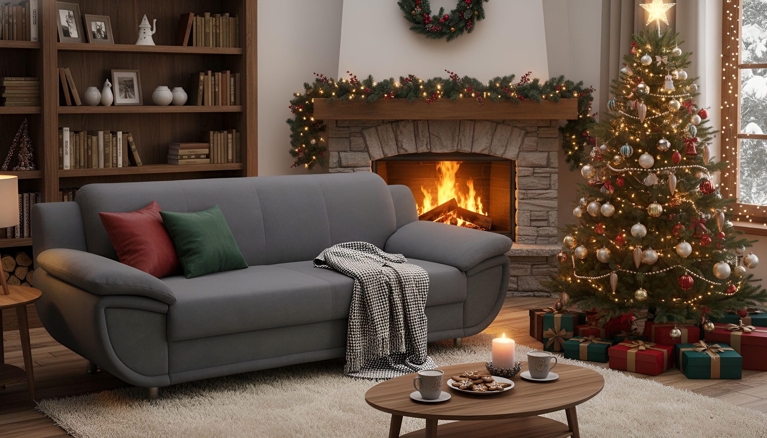 TRENDMANUFAKTUR 3-Sitzer Rondo, Breite 207 cm, breite Armlehnen, Füße chromfarben, wahlweise mit Federkern, pflegeleichte Bezügen, Unser Dauertiefpreis