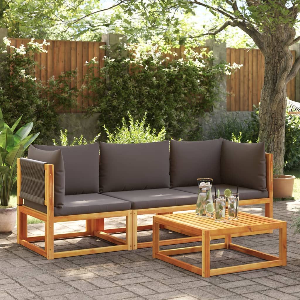 vidaXL Loungesofa Gartensofa-Ecke mit Kissen Holz günstig online kaufen