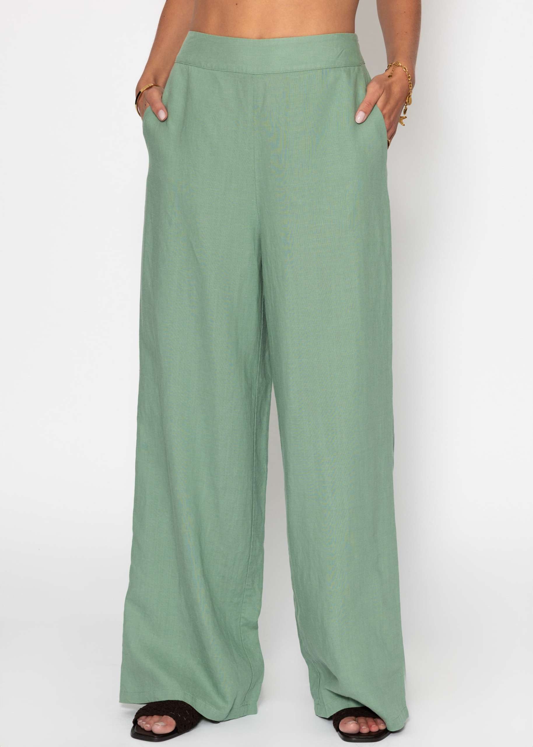 SASSYCLASSY Stoffhose Leinenhose Damen mit geradem günstig online kaufen