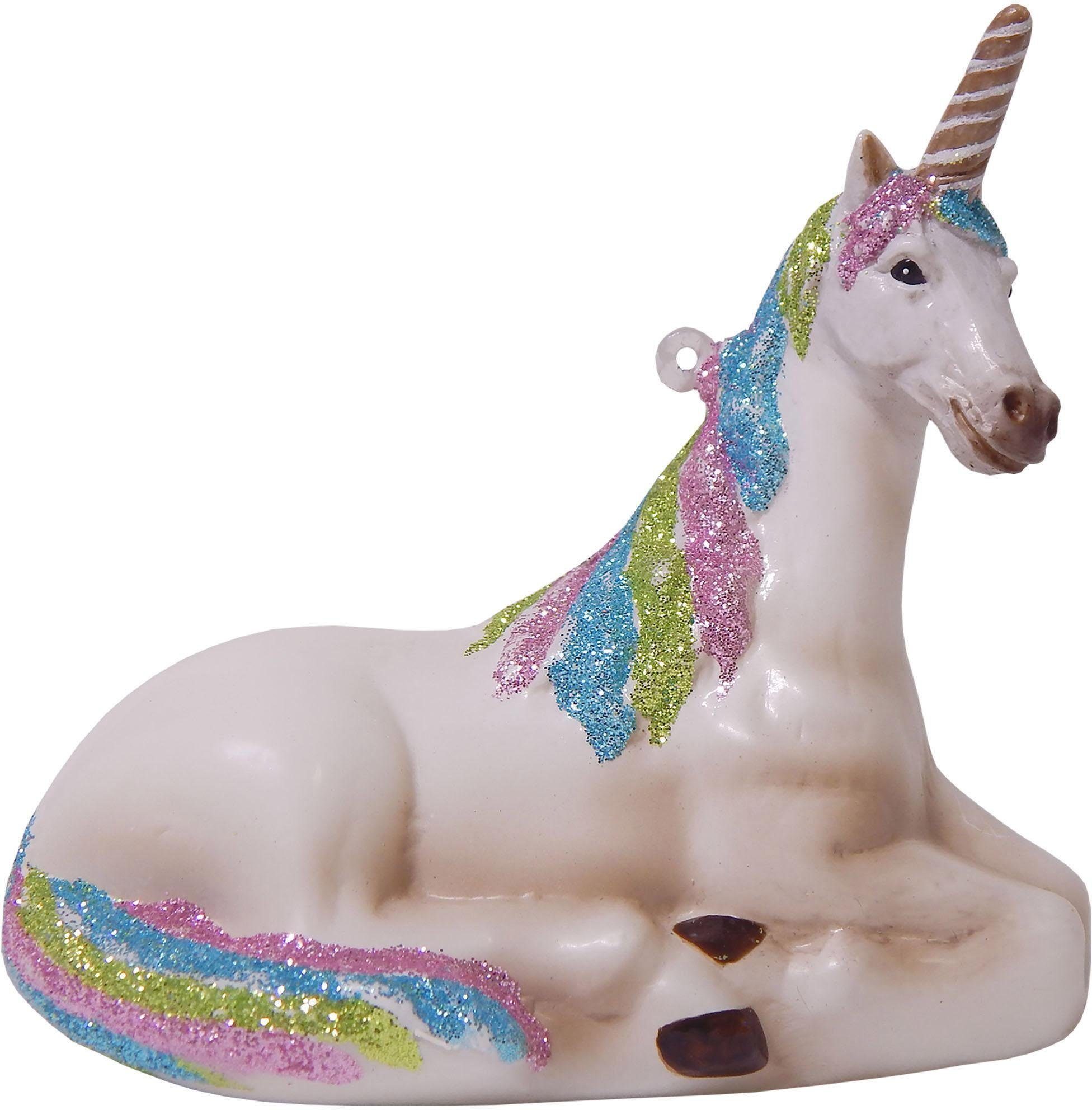 Krebs Glas Lauscha Christbaumschmuck Einhorn, Weihnachtsdeko, Christbaumschmuck (1-tlg), mundgeblasen