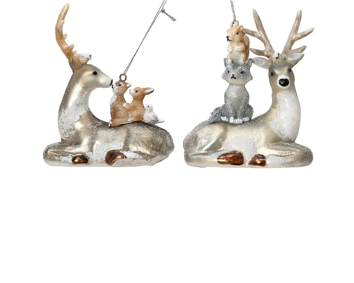 Kaemingk Christbaumschmuck, Christbaumschmuck Glas Hirsch mit