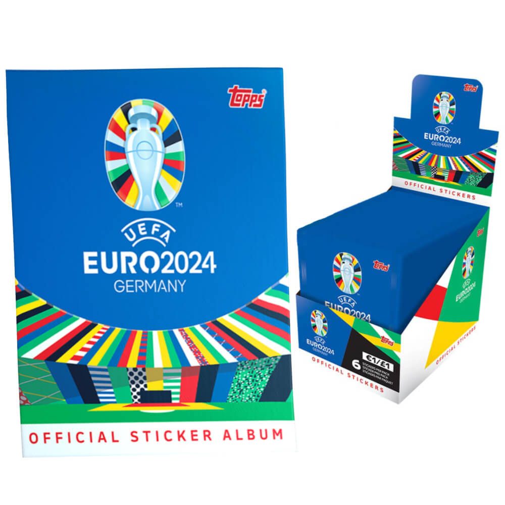 Topps Sticker Topps UEFA EURO 2024 Sticker Fußball EM Sammelsticker 1 Album + 1, 1 Album + 1