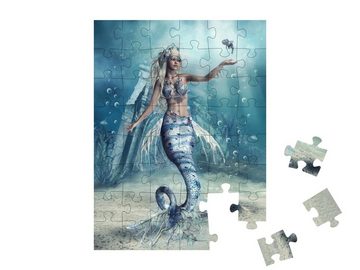 puzzleYOU Puzzle Meerjungfrau auf dem fantastischen Meeresgrund, 48 Puzzleteile, puzzleYOU-Kollektionen Meerjungfrau