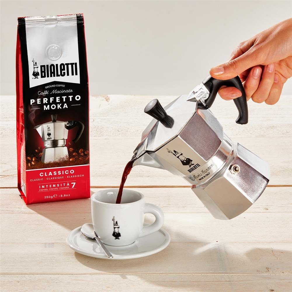 BIALETTI Espressokocher Moka Express, 12 0,67l Espressokanne, silber Aluminium, Kaffeekanne, Kaffeekanne, Tassen, Camping