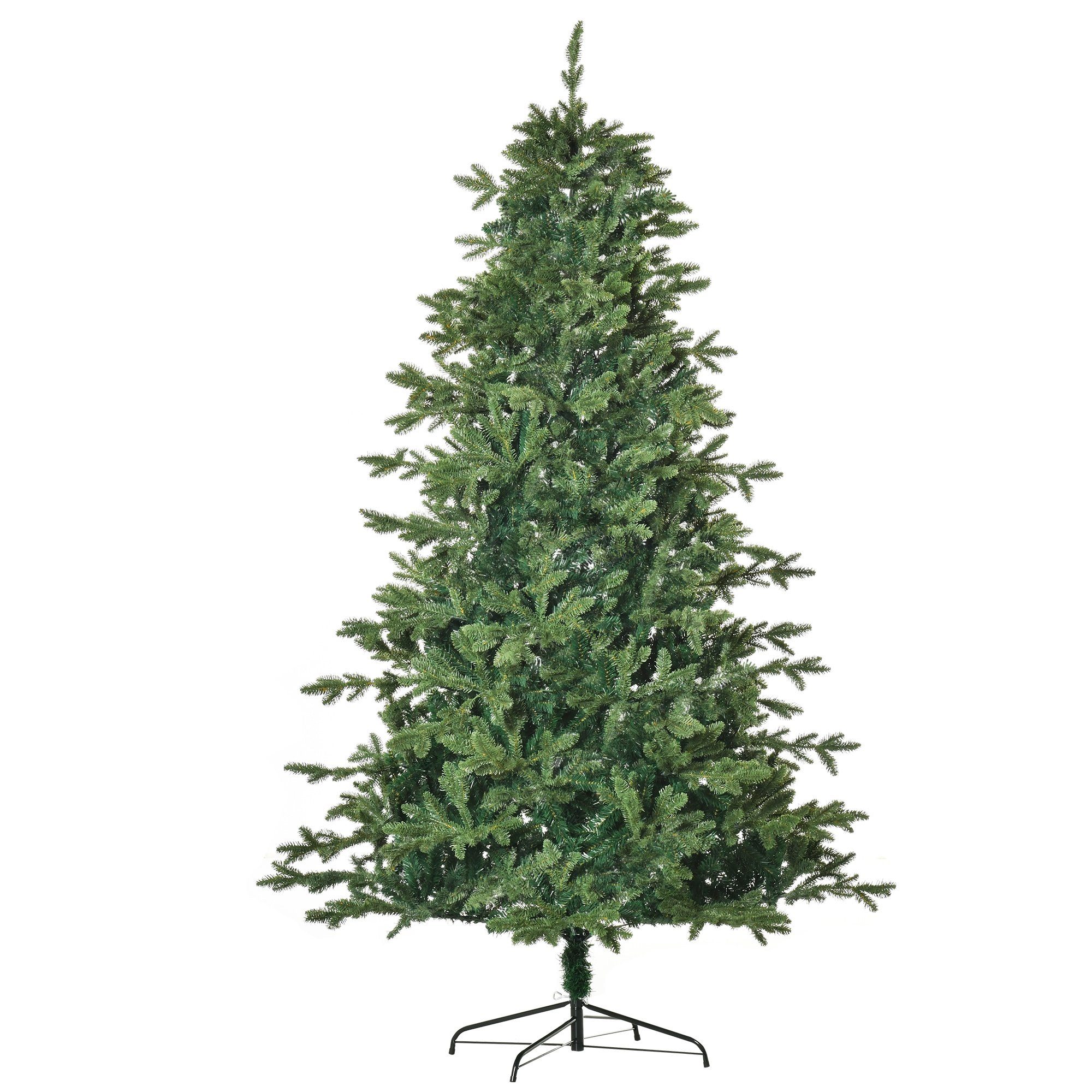 HOMCOM Künstlicher Weihnachtsbaum Christbaum, Tannenbaum, Grün, Ø137 x 210 cm
