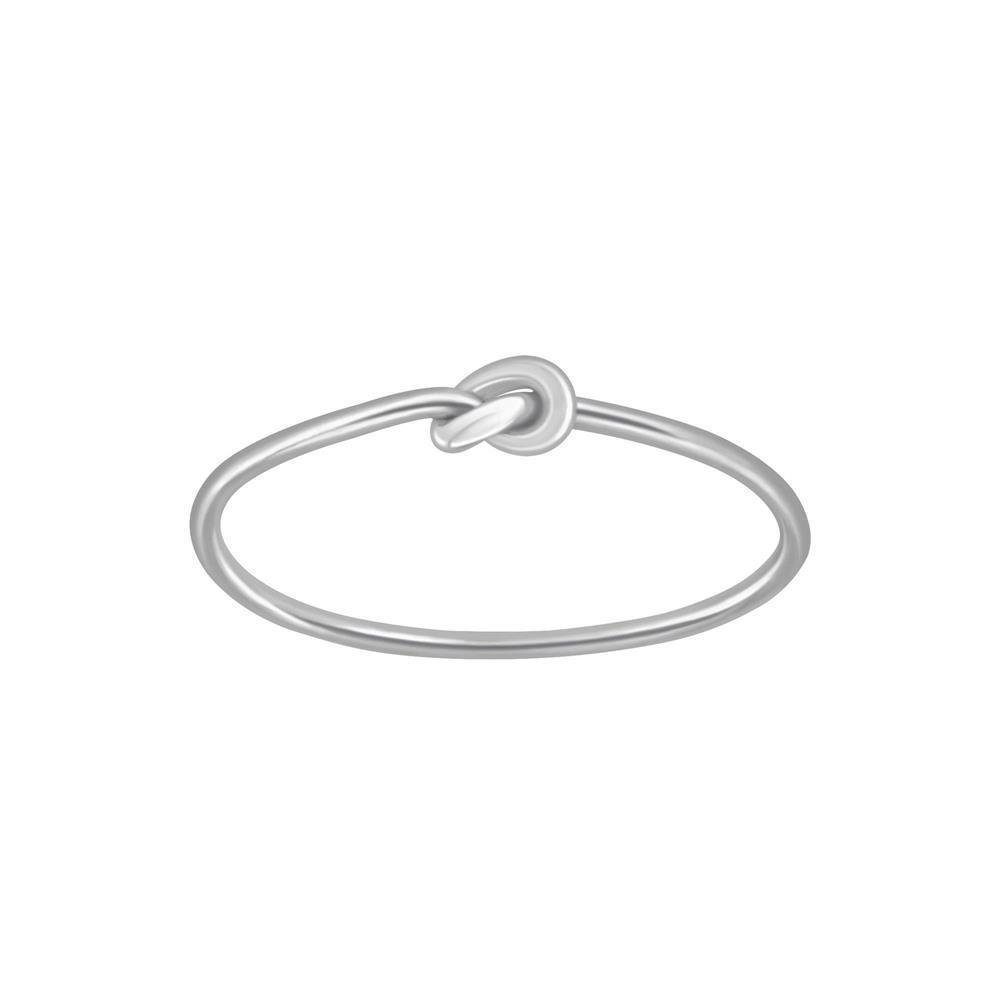 BUNGSA Fingerring Ring schmal mit Knoten aus 925 Silber Damen 54 (17,2) (Ring, 1-tlg), Frauen Mädchen