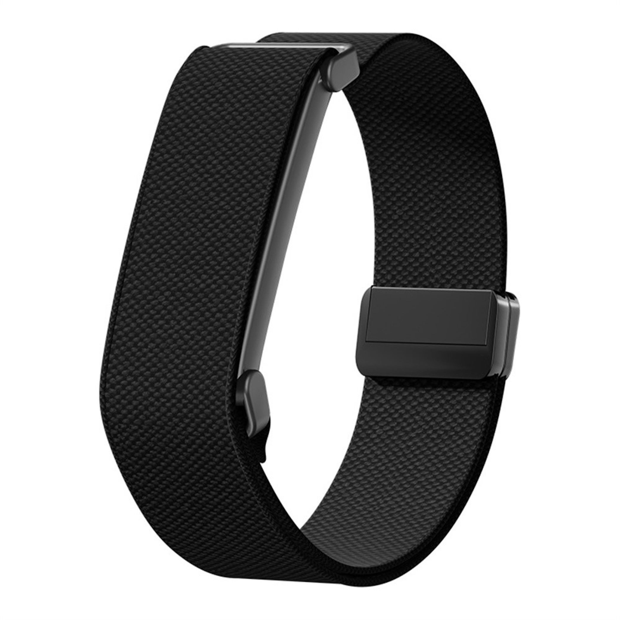 Wigento Smartwatch-Armband Nylon für Google Fitbit Air Magnetverschluss Sport Ersatz Schwarz, Magnetverschluss, verstellbare Länge, elastisch