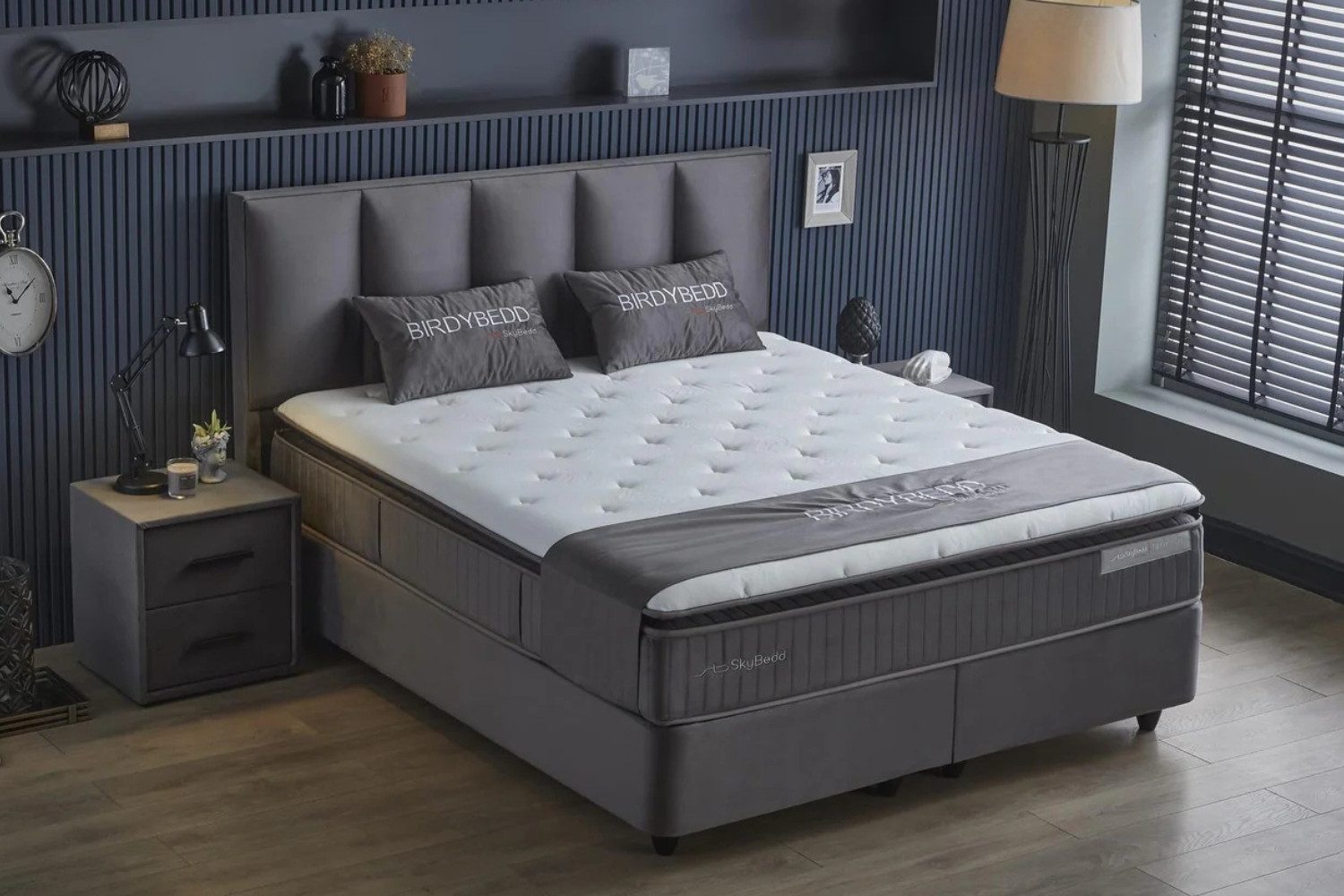 Pointhome Boxspringbett mit Matratze & Stauraum, Bett mit Bettkasten, mit/ohne Nachttisch (140x200 cm, 1 Bettkopfteil, 1x H3/H4Matratze, 2 Bettkasten, Nachtkommode), Topper und Stauraum, Boxbett
