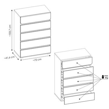 Lomadox Jugendzimmer-Set FLINT-129, (Sparset, 5-tlg), Kleiderschrank, Bett inkl. Bettschublade, Schreibtisch, weiß, grau