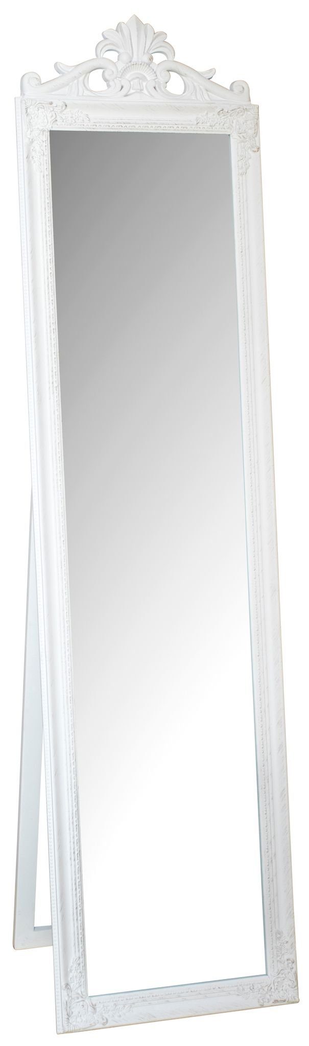 elbmöbel Standspiegel Standspiegel weiß groß, Spiegel: Standspiegel 180x45x5 cm weiß Barock