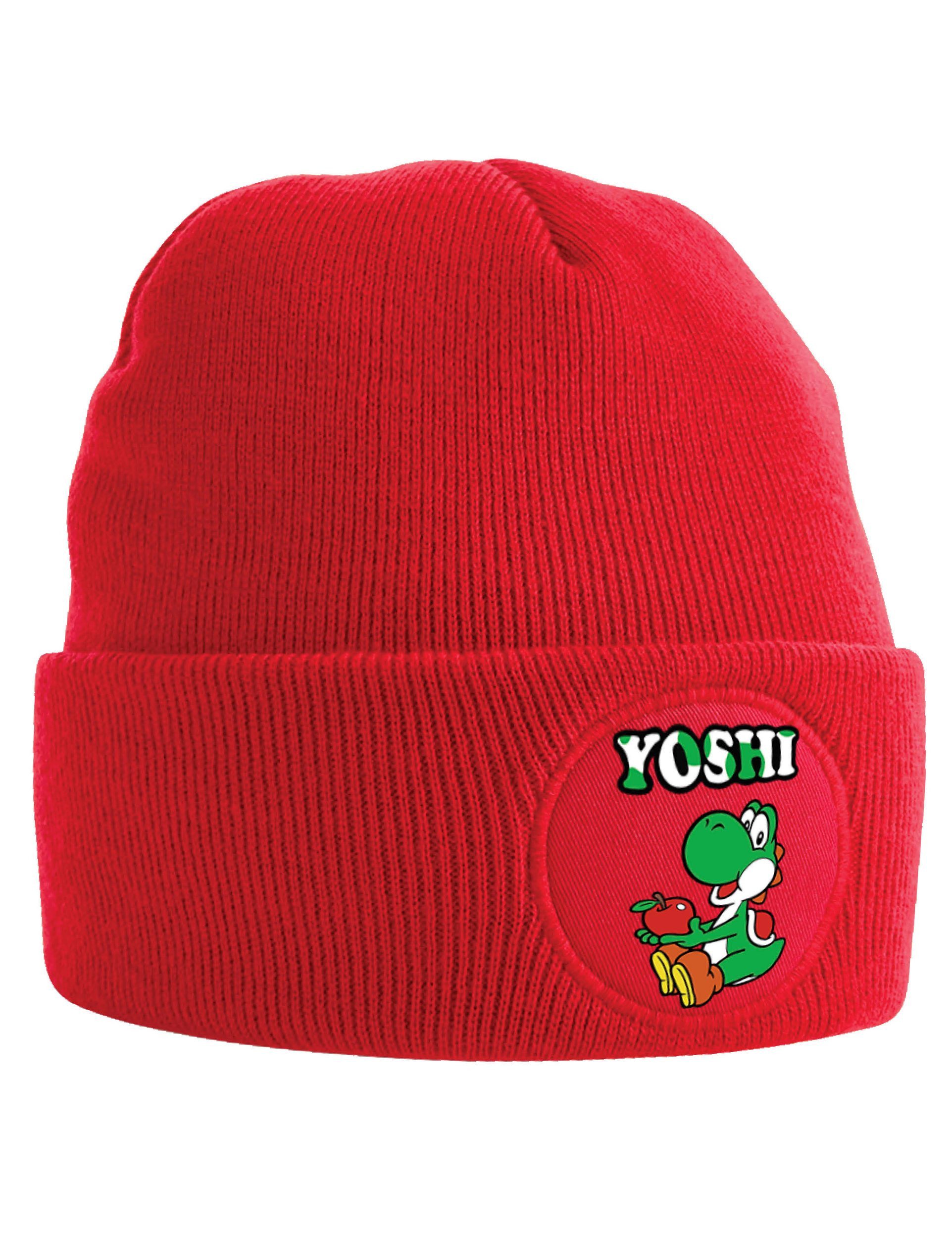 Youth Designz Beanie Yoshi Beanie Mütze Wintermütze Gaming Print Strickmütze Unisex für Herren & Damen