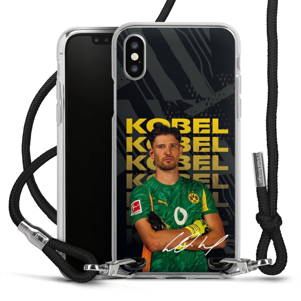 DeinDesign Handyhülle Borussia Dortmund Gregor Kobel BVB Gregor Kobel 25/26, Apple iPhone X Handykette Hülle mit Band Case zum Umhängen