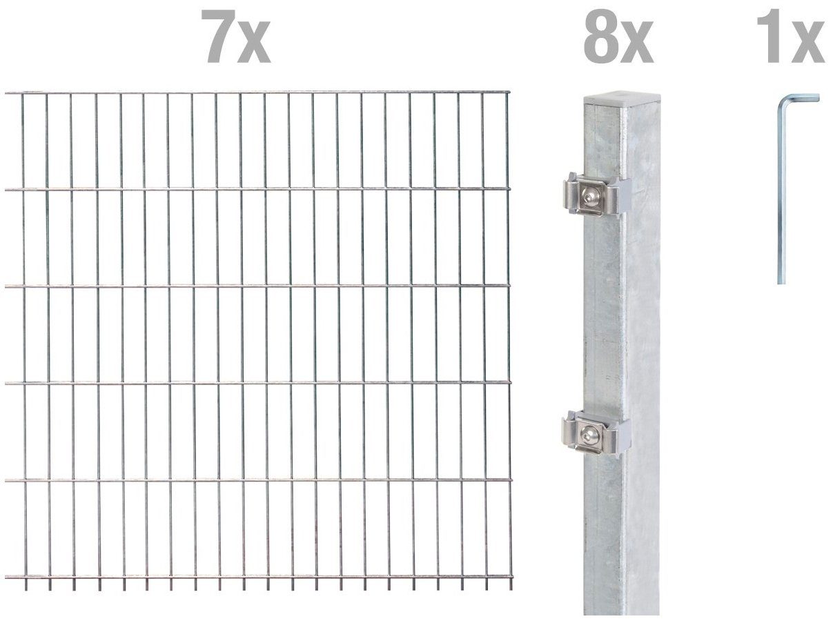 Alberts Doppelstabmattenzaun Grundset, (Set), Höhe: 80-160 günstig online kaufen