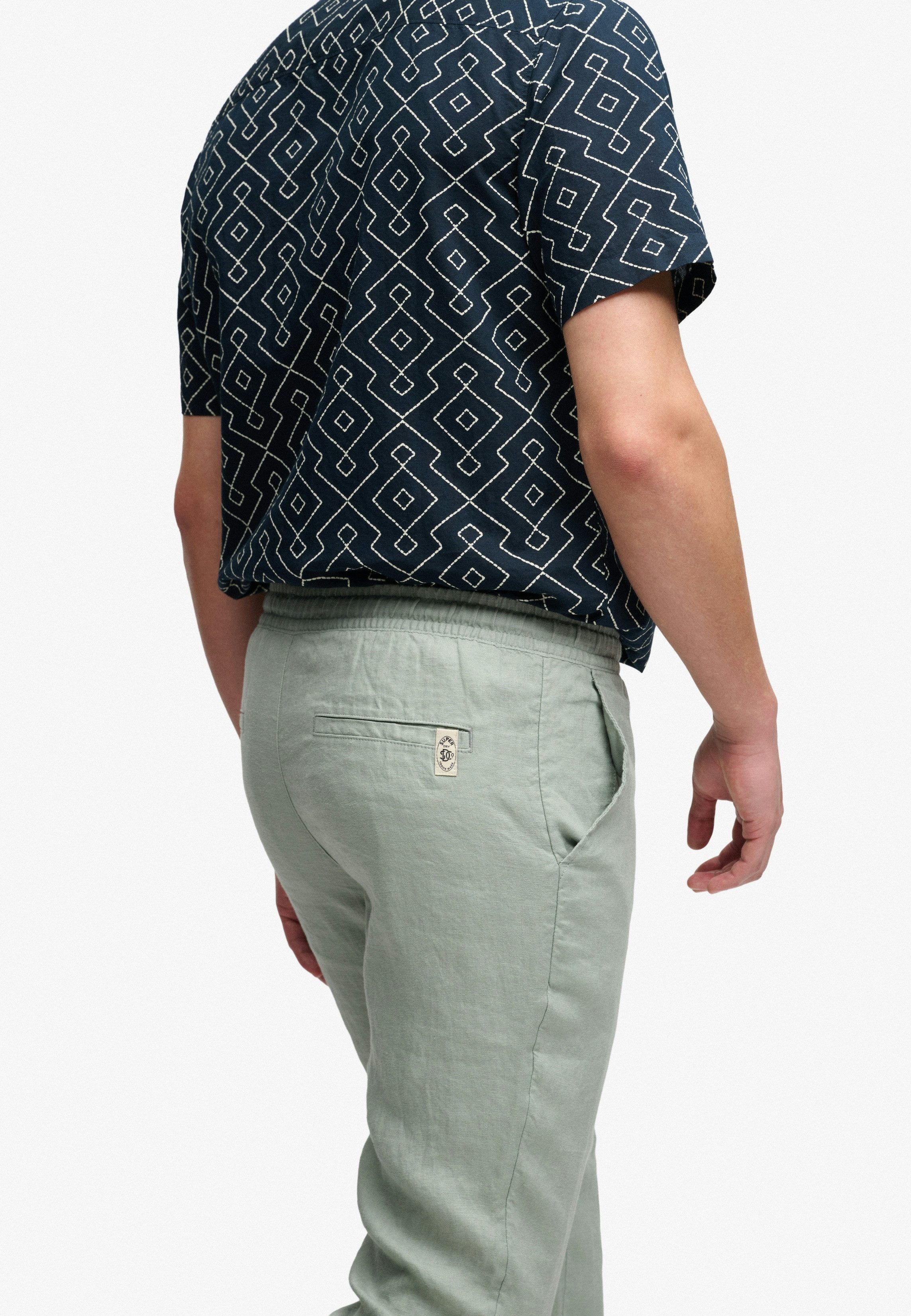 Superdry Leinenhose MERCHANT LINEN PANT aus Leinen, Regular Fit, mit Reißverschluss