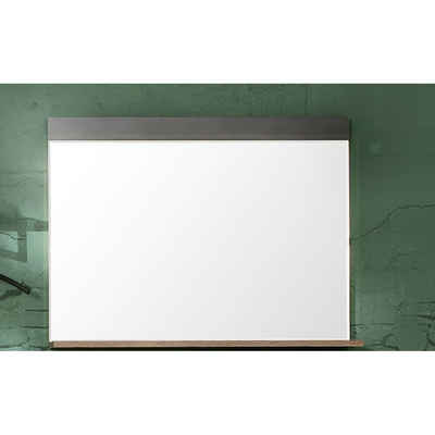 trendteam Garderobenspiegel, Wandspiegel Flurspiegel Spiegel mit Ablage Grau/Braun 90x69x16cm