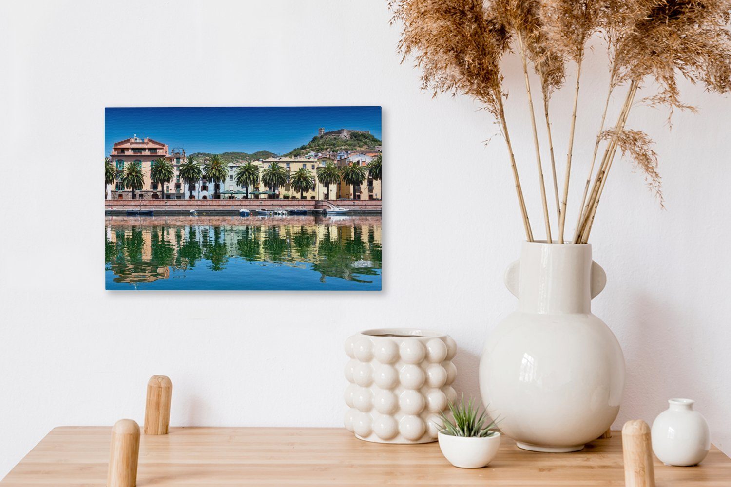 30x20 OneMillionCanvasses® Wandbild St), cm Italien, Uferpromenade Leinwandbild (1 Wanddeko, von Die Bosa Aufhängefertig, Leinwandbilder,